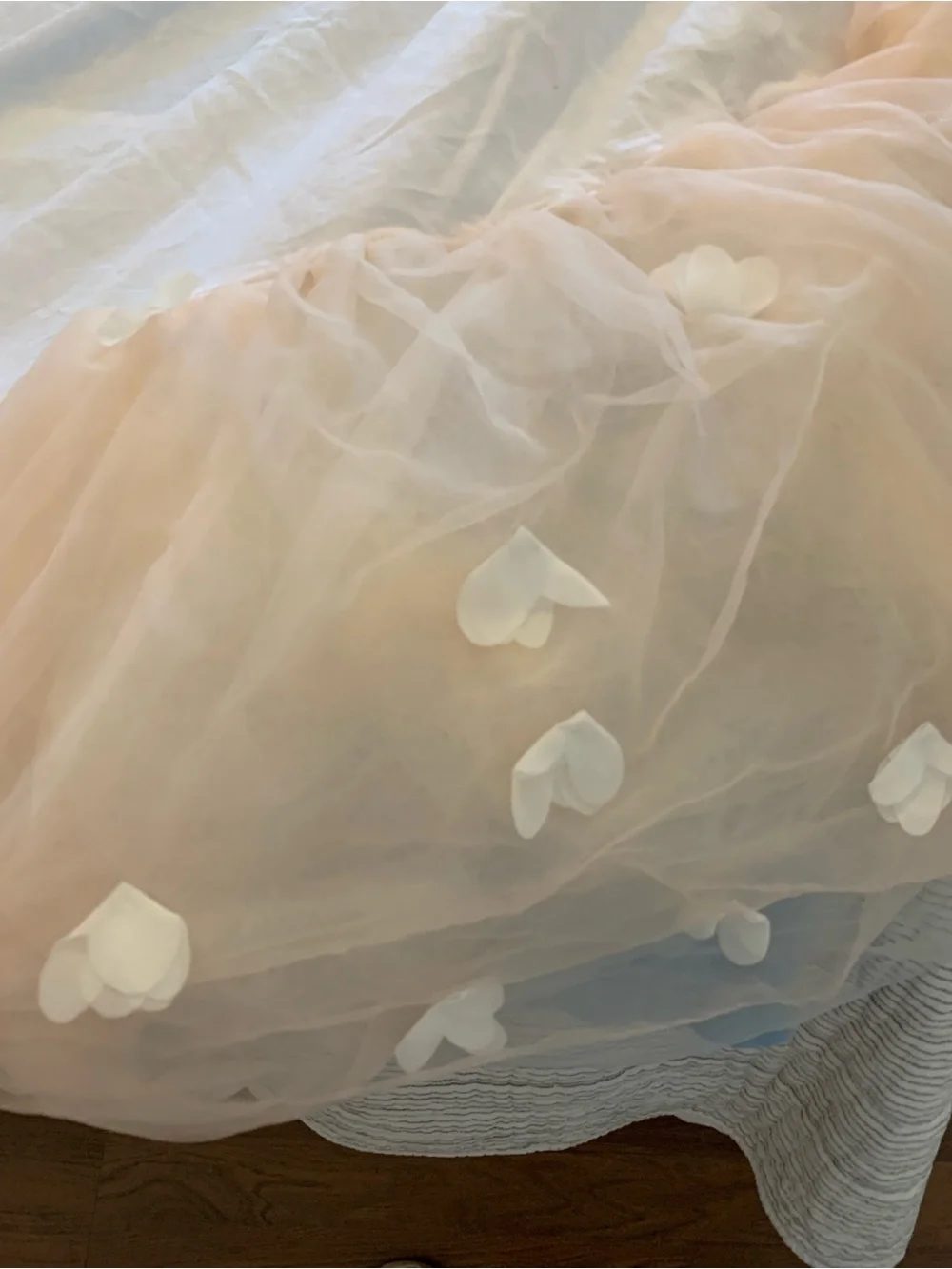 Monique Lhuillier Blush Pink Ethereal Bed Skirt Full